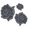 U-Sky Iron on Flower Patches, Embroidery Flower Iron-on Appliques for Clothing Backpacks Jeans Jackets (Deep Gray-3D)